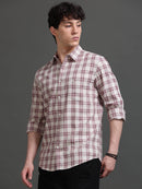 Men Smart Slim Fit Checked Casual Shirt