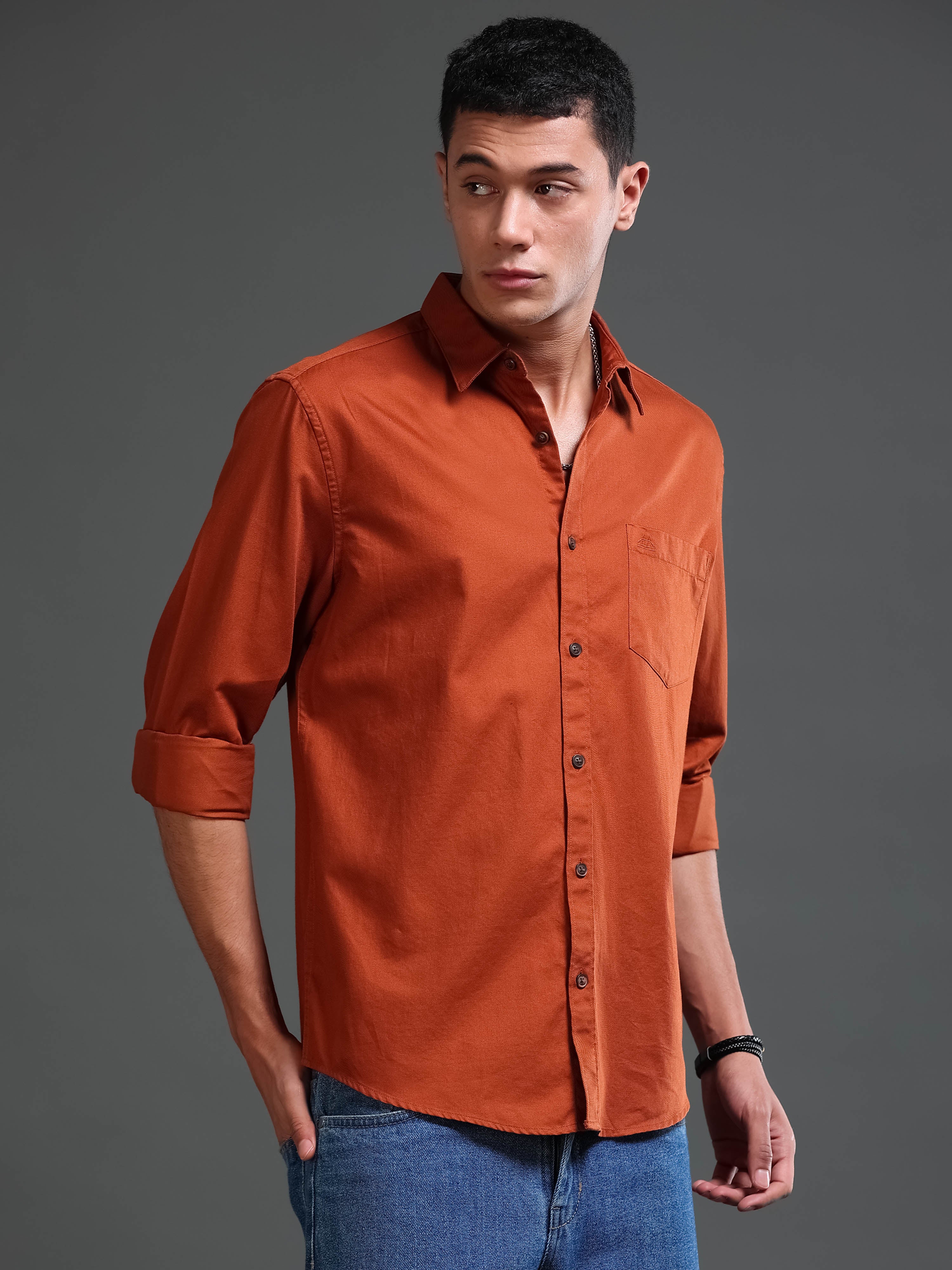 Men's Premium Twill Solid Shirt