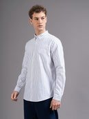 Men Striped Button-Down Collar Smart Slim Fit Shirt