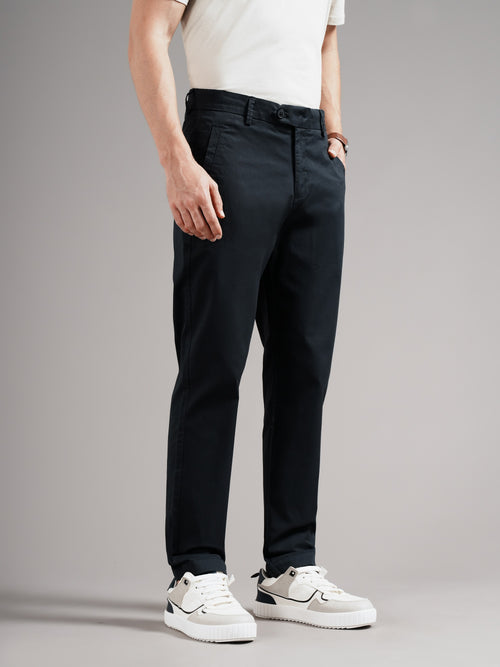 Men Tailored Low-Rise Chinos Trousers