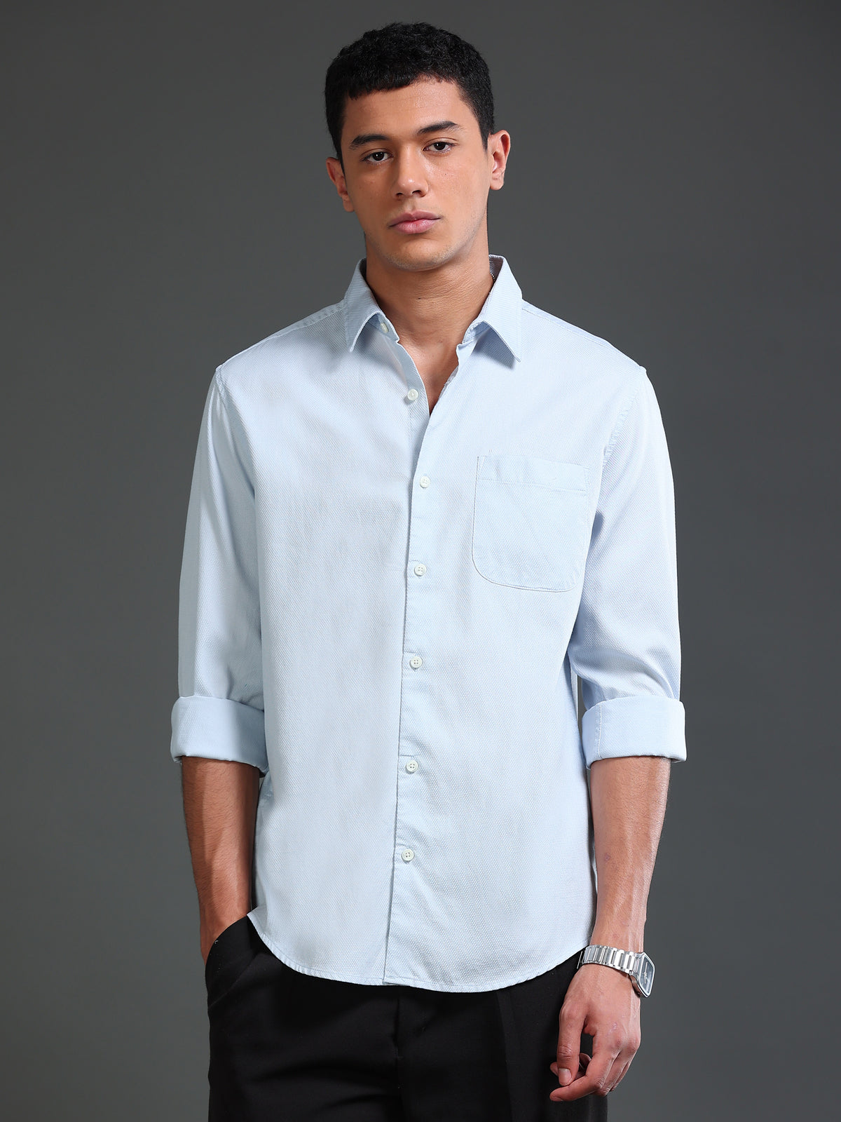 Men Dobby Solid Shirts