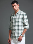 Men's Premium Oxford Checks Green Shirt