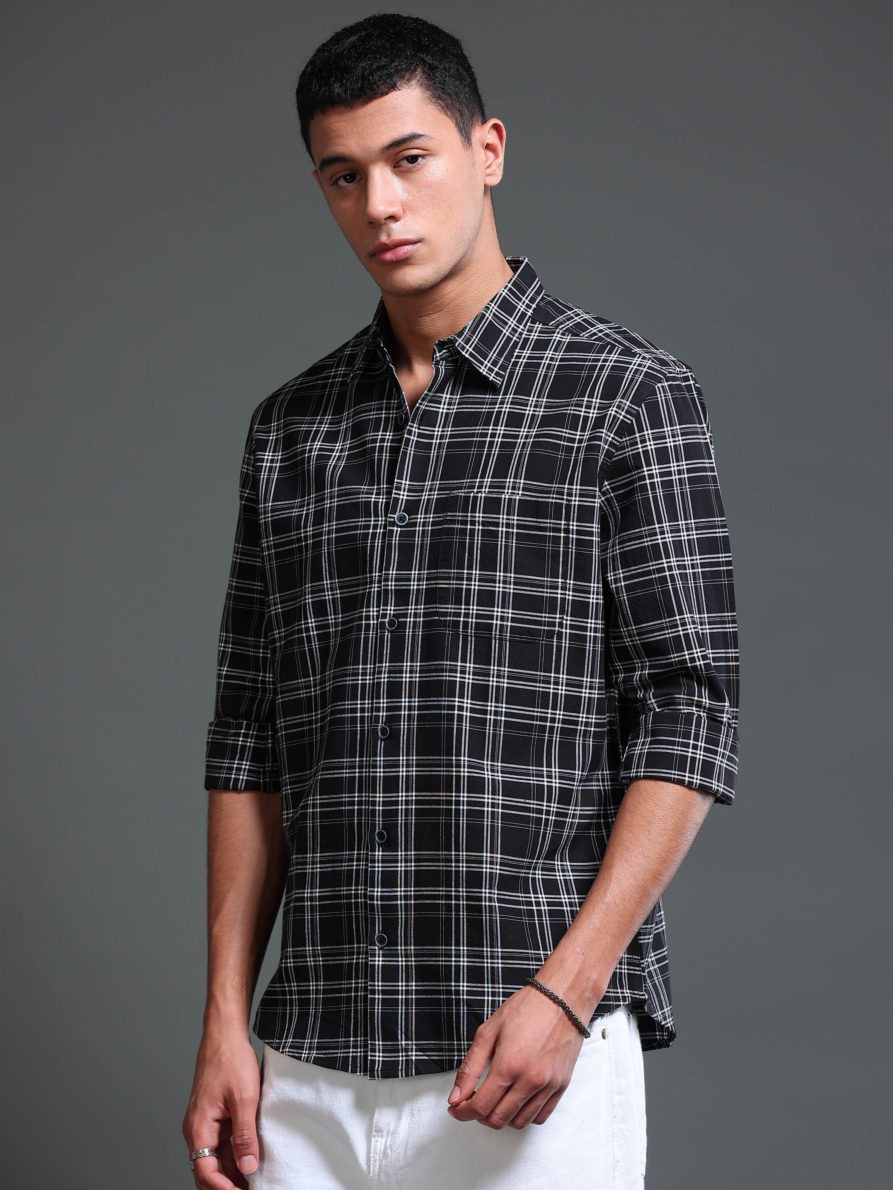 Men's Premium Oxford Black Checks Shirt