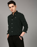 Comfort Slim Fit Vertical Striped Button-Down Collar Casual Shirt
