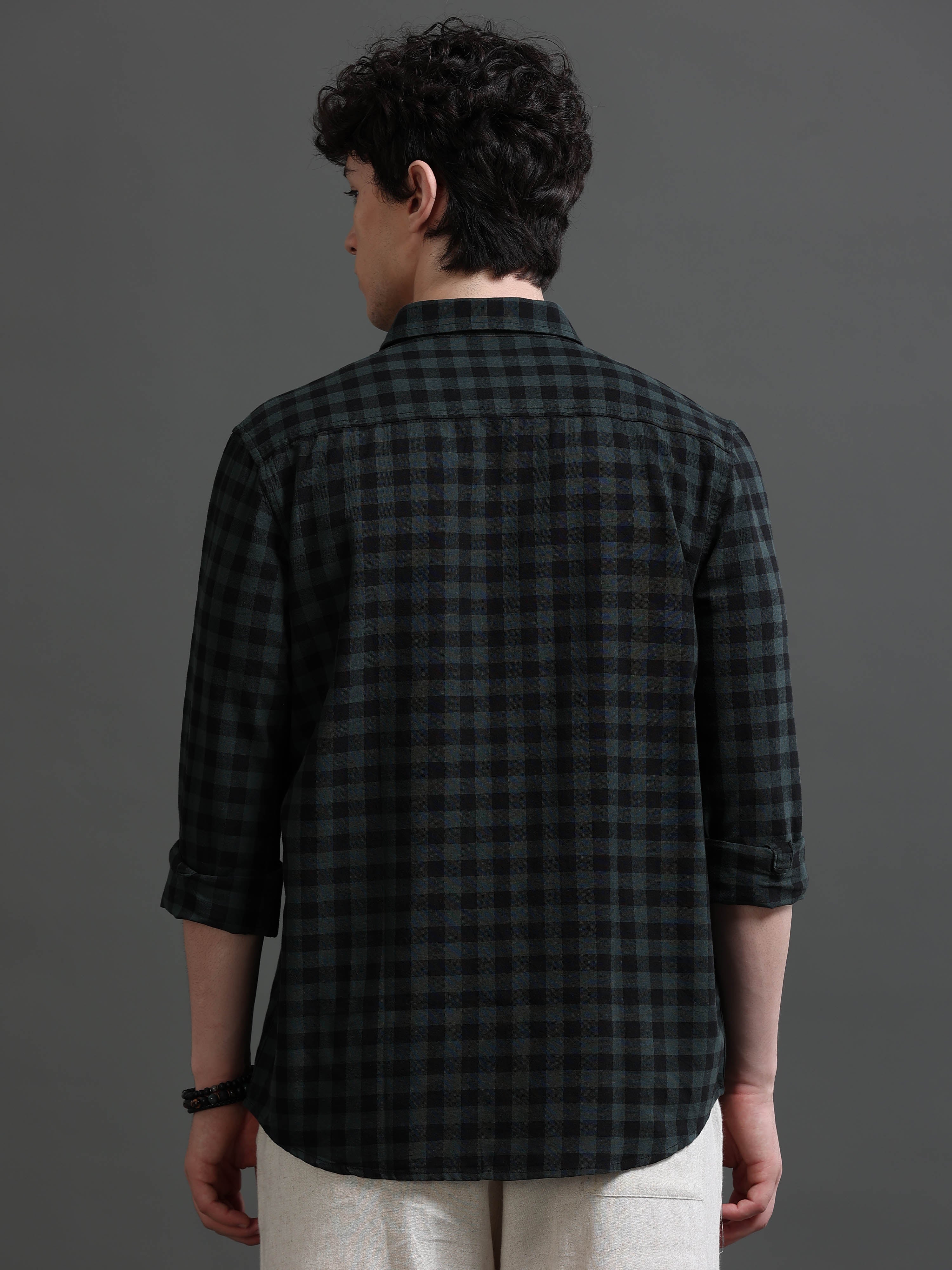 Men Smart Slim Fit Buffalo Checks Checked Casual Shirt