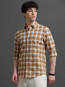 Men Smart Slim Fit Checked Casual Shirt