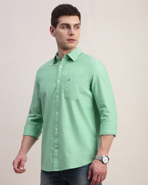 Men Slim Fit Oxford Cotton Casual Shirt