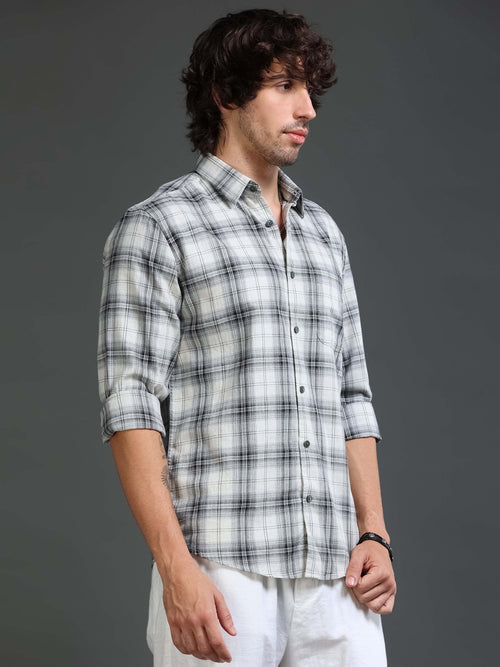 Men's Mellange Twill Checks Shirt