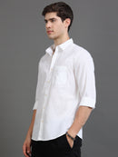 Men Smart Cotton Linen Slim Fit Shirt