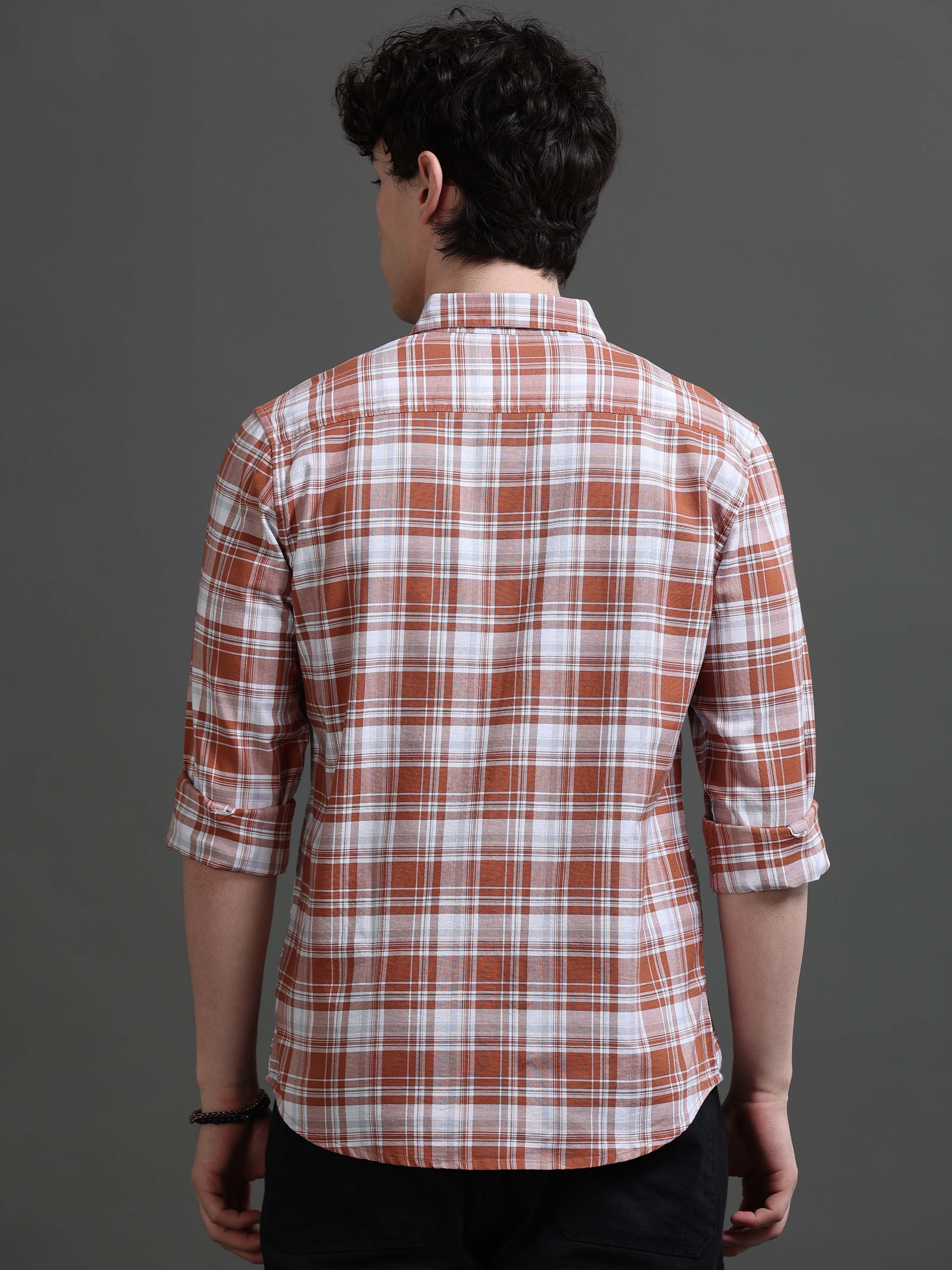 Men Smart Slim Fit Tartan Checks Checked Casual Shirt