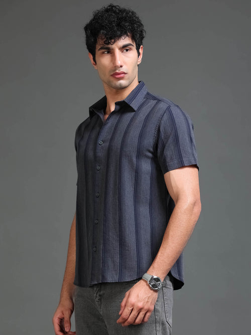 Men's Melange Twill Stripes Shirt