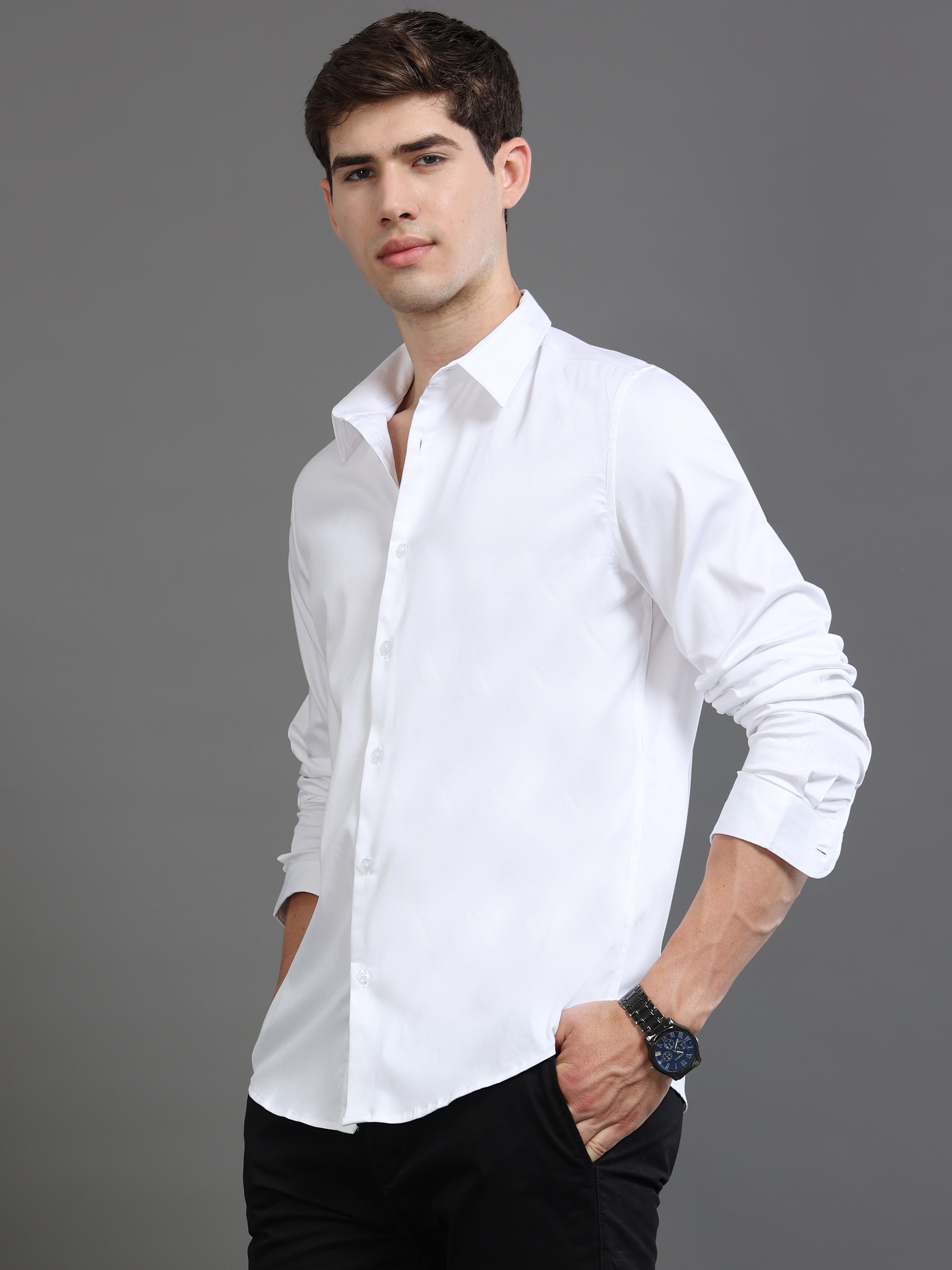 Men Satin Slim Fit Shirt