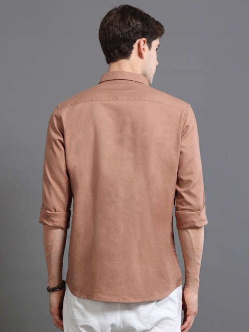 Men Oxford Embroidary Slim Fit Shirt