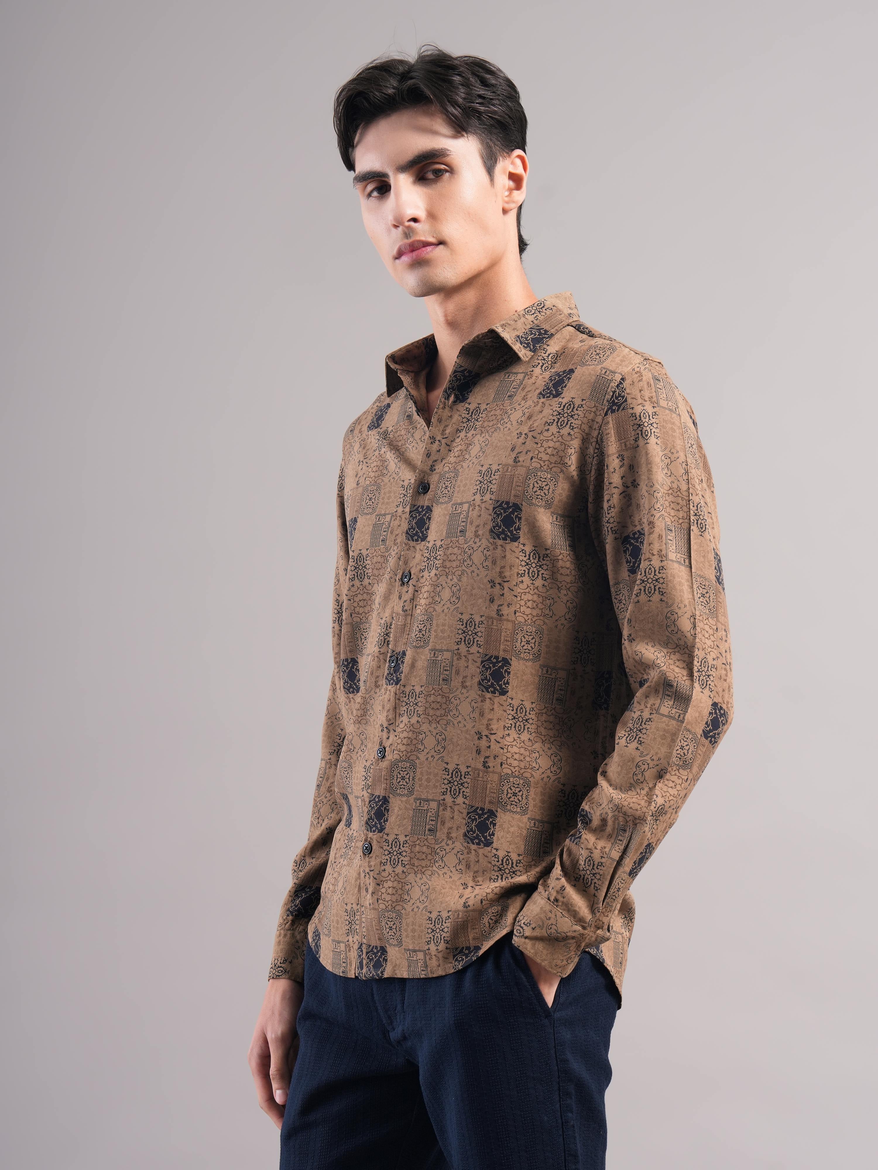 Men Printed Slim Fit Shirt