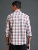 Men's Melange Twill Mauve Checks Shirts