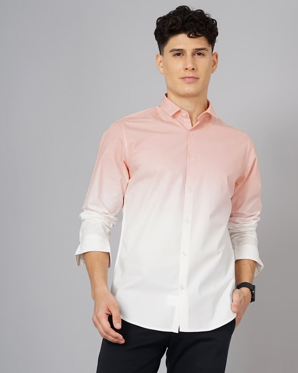 Men Ombre-Dyed Slim Fit Shirt