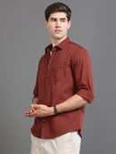Men Smart Cotton Linen Slim Fit Shirt