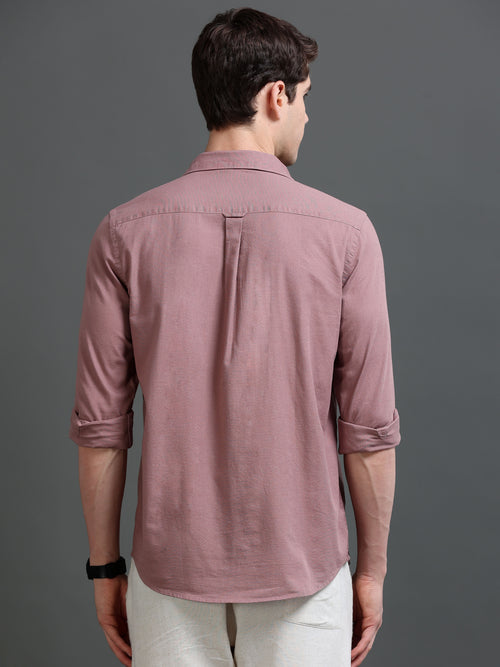 Men's Slub Slim Fit Solid Shirt
