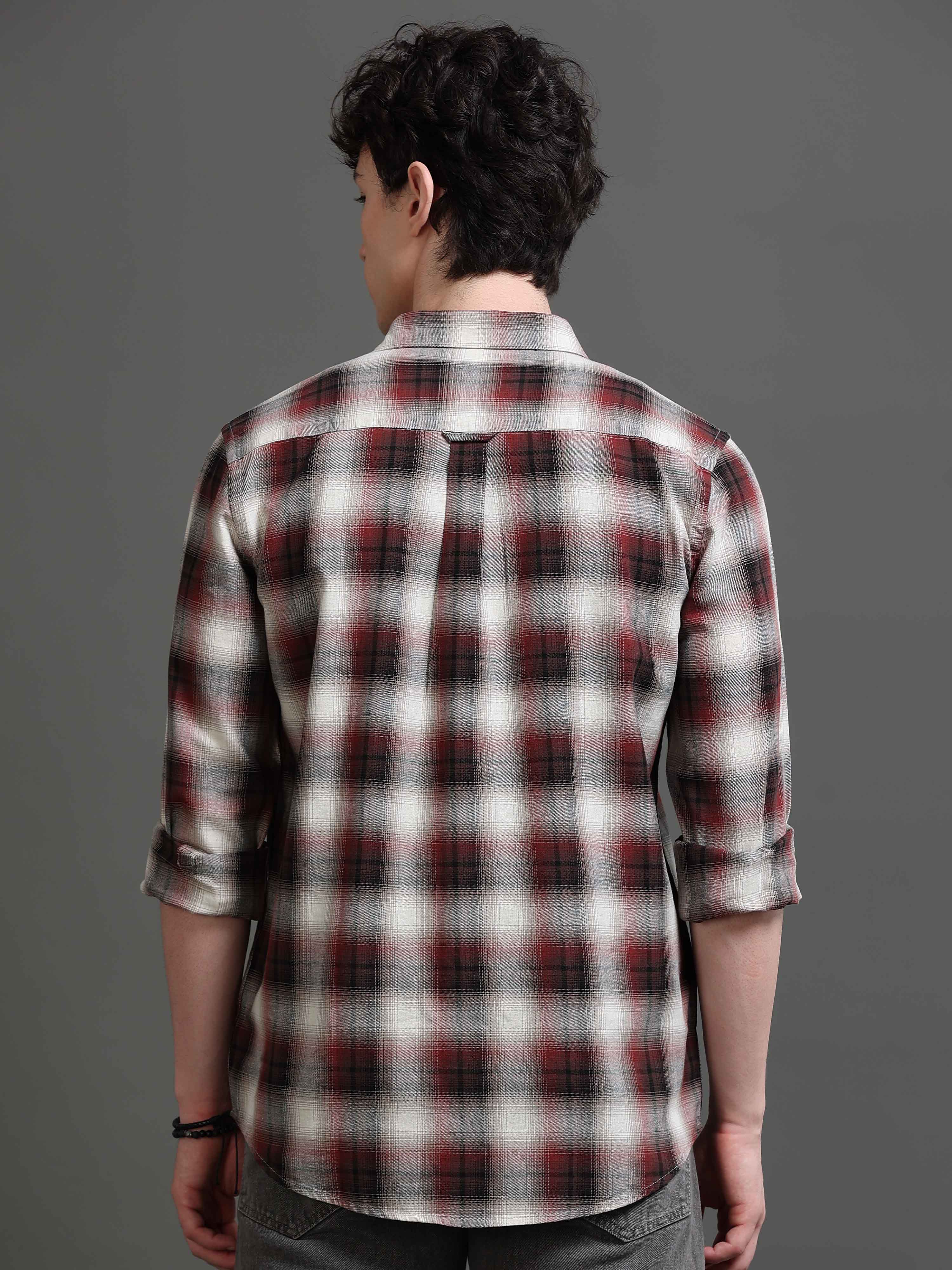 Men Smart Slim Fit Tartan Checks Checked Casual Shirt