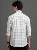 Men Smart Slim Fit Windowpane Checks Checked Casual Shirt