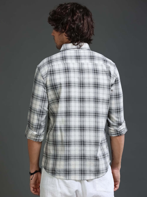 Men's Mellange Twill Checks Shirt