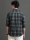Men Smart Slim Fit Tartan Checks Checked Casual Shirt