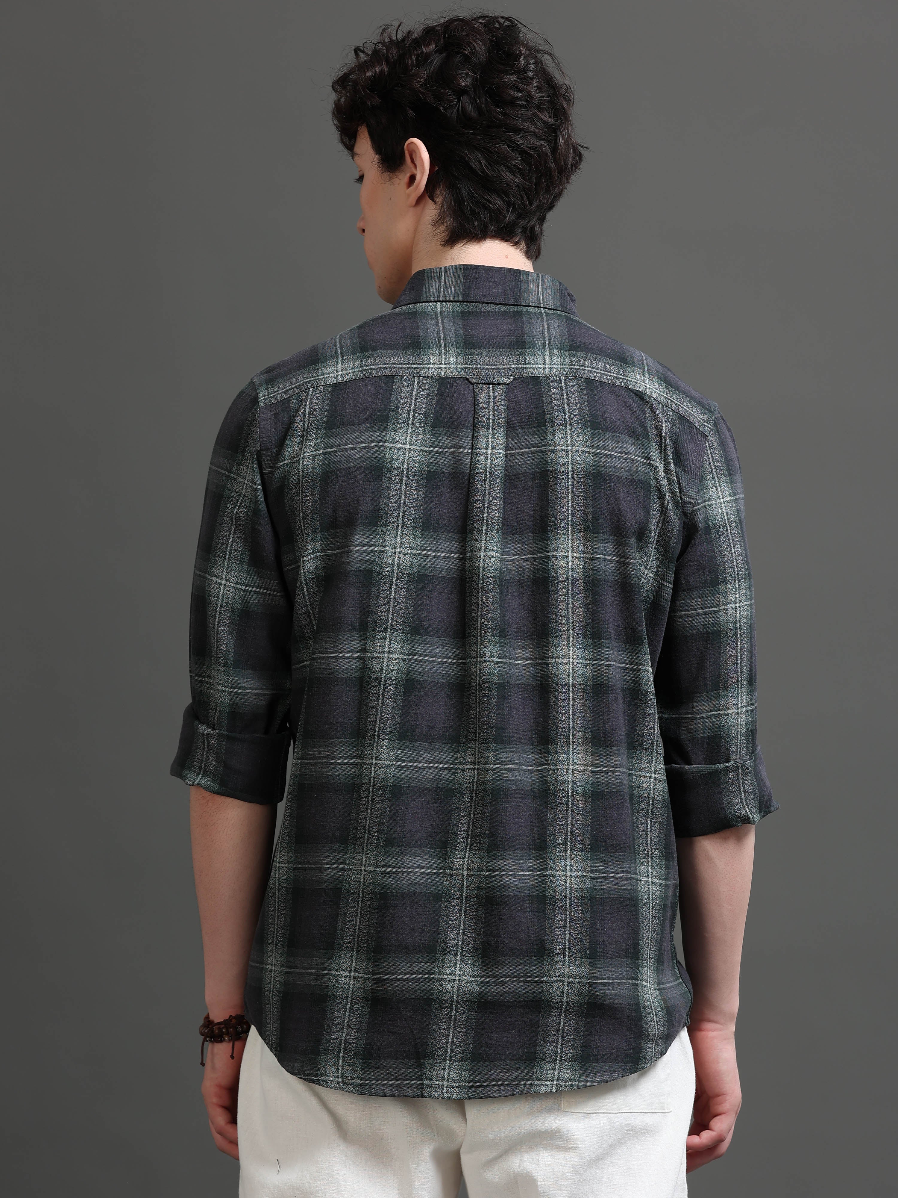 Men Smart Slim Fit Tartan Checks Checked Casual Shirt