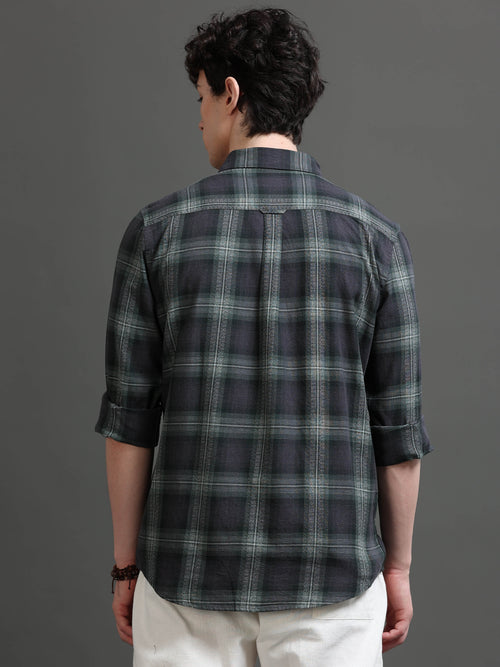 Men Smart Slim Fit Tartan Checks Checked Casual Shirt