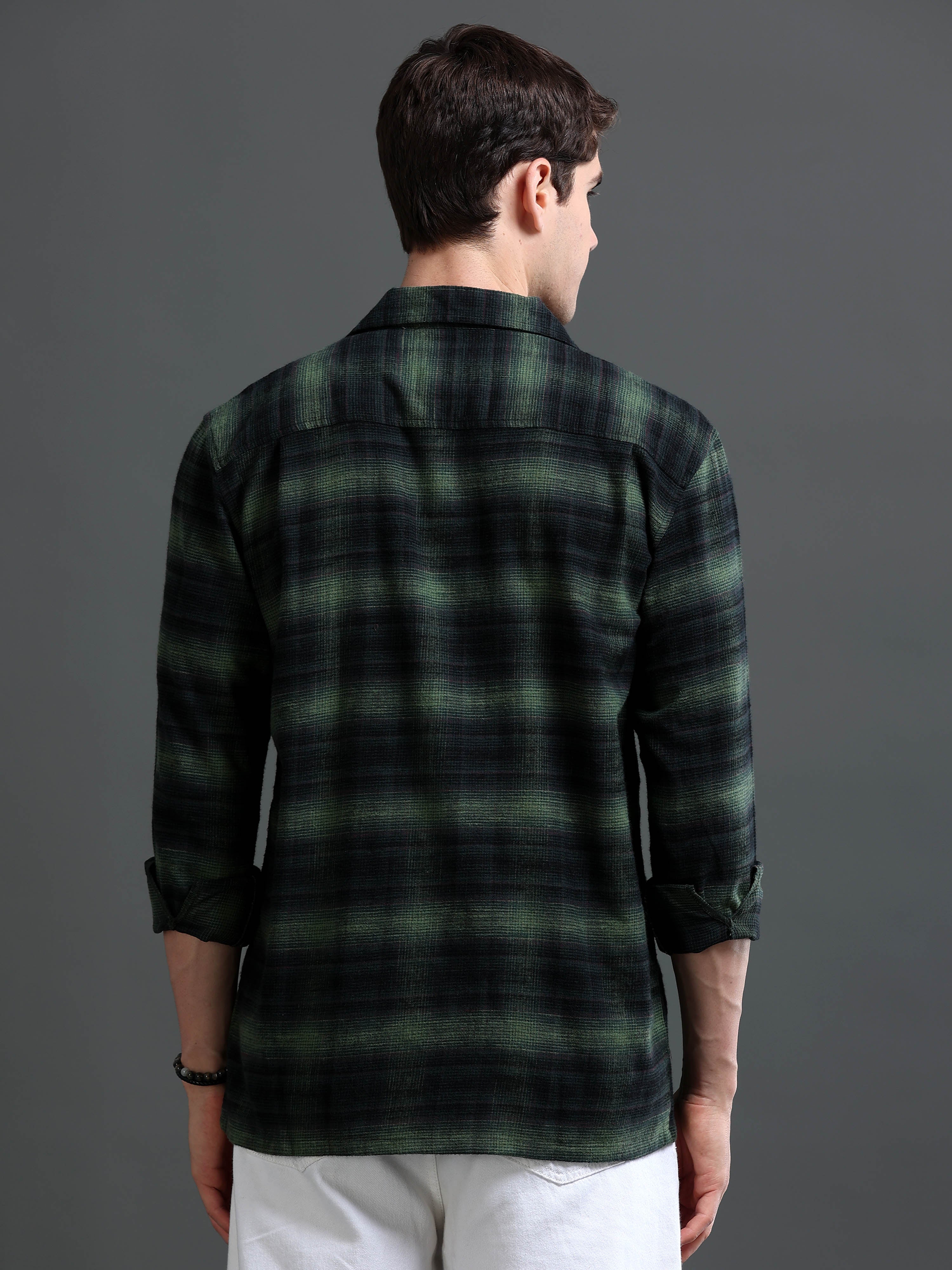 Men's Flannel Checked Slim Fit Shirt