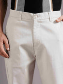 Men Tailored Straight Fit Low-Rise Trousers