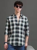Men Smart Slim Fit Tartan Checks Checked Casual Shirt