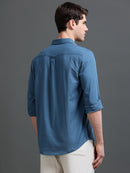 Men's  Slub Slim Fit Solid Shirt