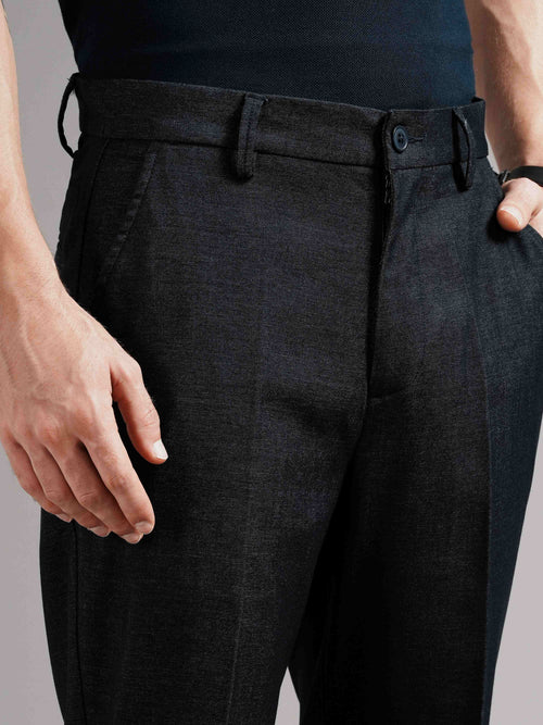 Men Tailored Straight Fit Low-Rise Trousers