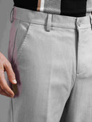 Men Tailored Straight Fit Low-Rise Trousers