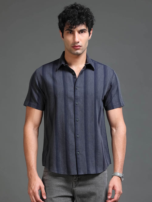 Men's Melange Twill Stripes Shirt