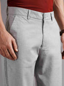 Men Tailored Straight Fit Low-Rise Trousers