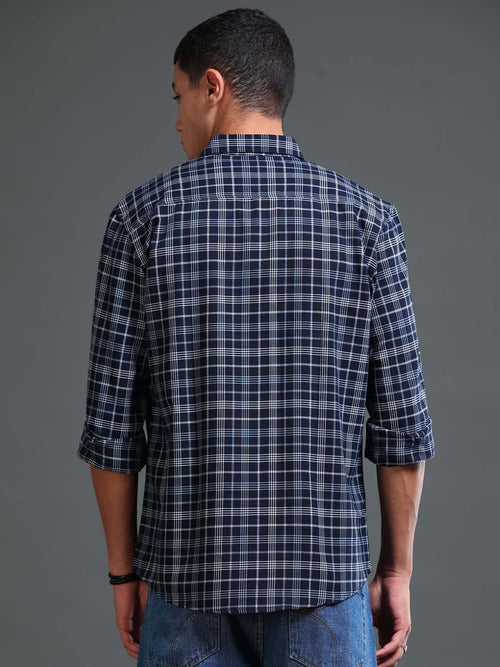 Men's Premium Oxford Checks Blue Shirt