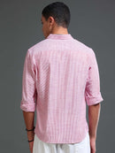 Men Stripes Red Shirts
