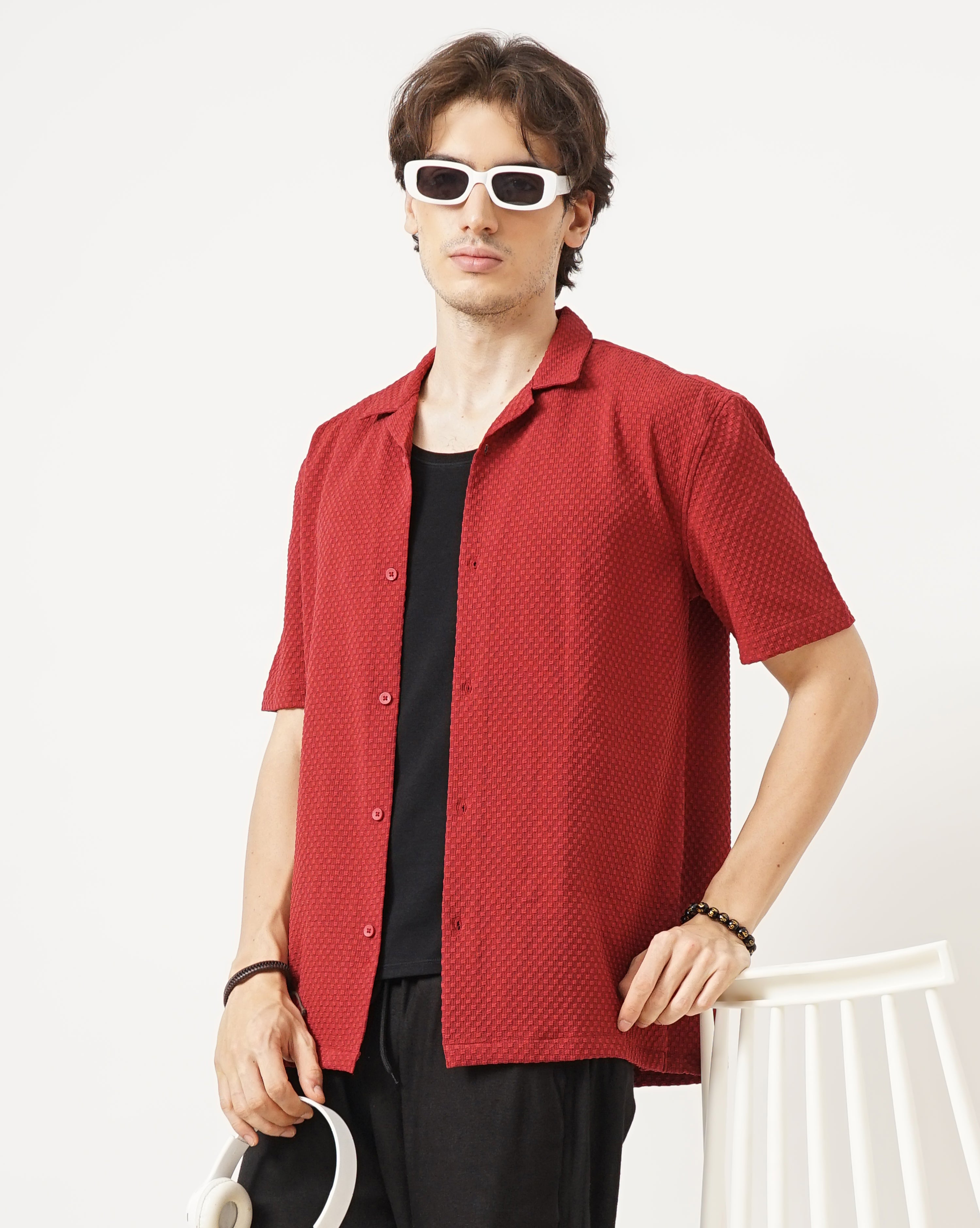 MEN'S SELF DESIGN SHIRT