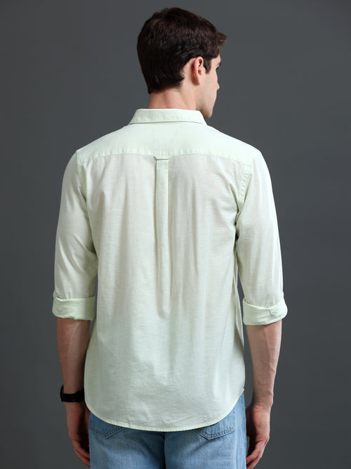 Men's Slub Slim Fit Solid Shirt