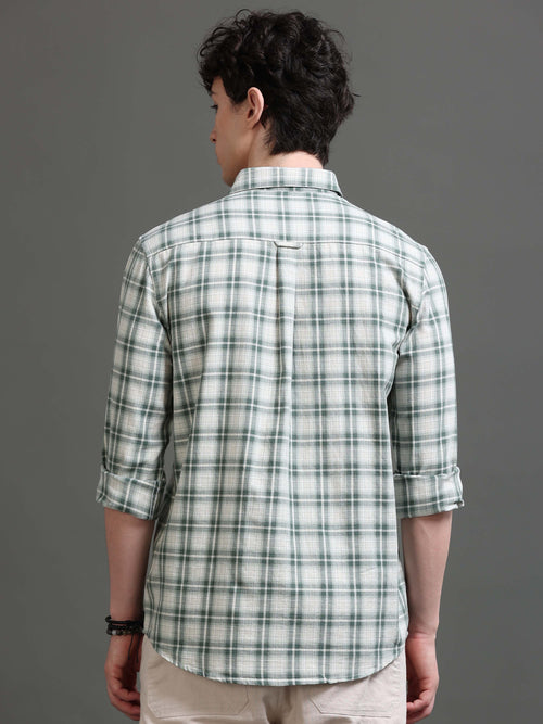 Men Smart Slim Fit Checked Casual Shirt