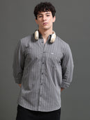 Men Smart Slim Fit Striped Casual Shirt