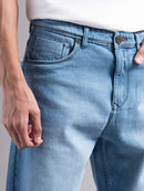 Men Smart Slim Fit Mid-Rise Light Fade Jeans