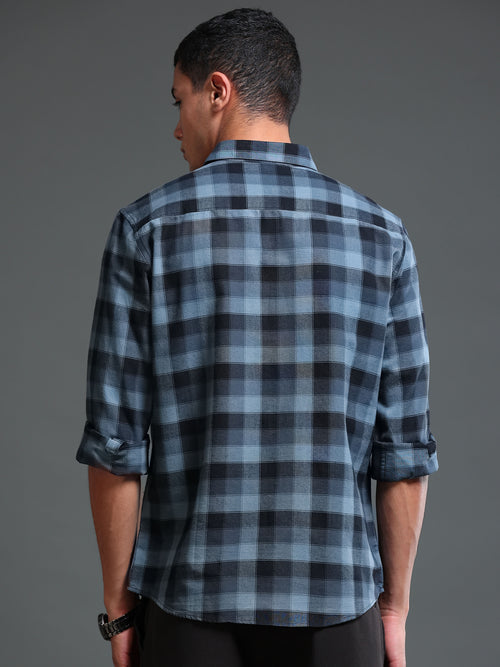 Men's Premium Oxford Blue Checks Shirt