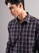 Men Smart Slim Fit Tartan Checks Checked Casual Shirt