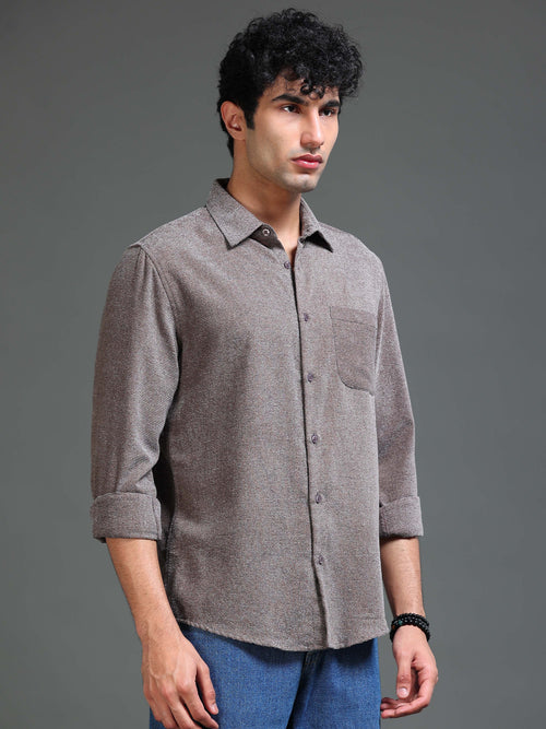 Men's Textured Solid Shirt