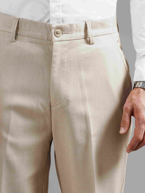 Men Tailored Straight Fit Low-Rise Trousers