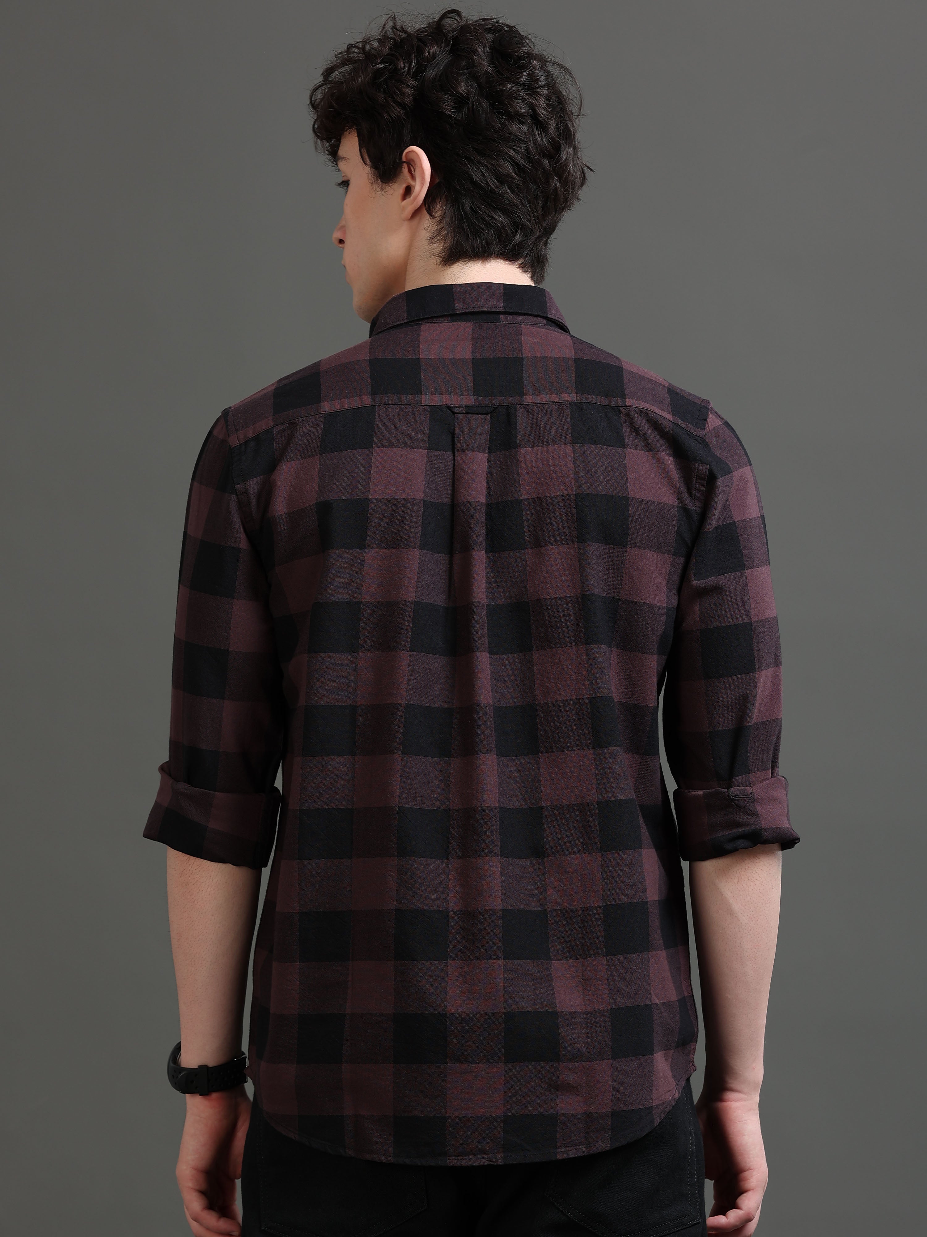 Men Smart Slim Fit Buffalo Checks Checked Casual Shirt