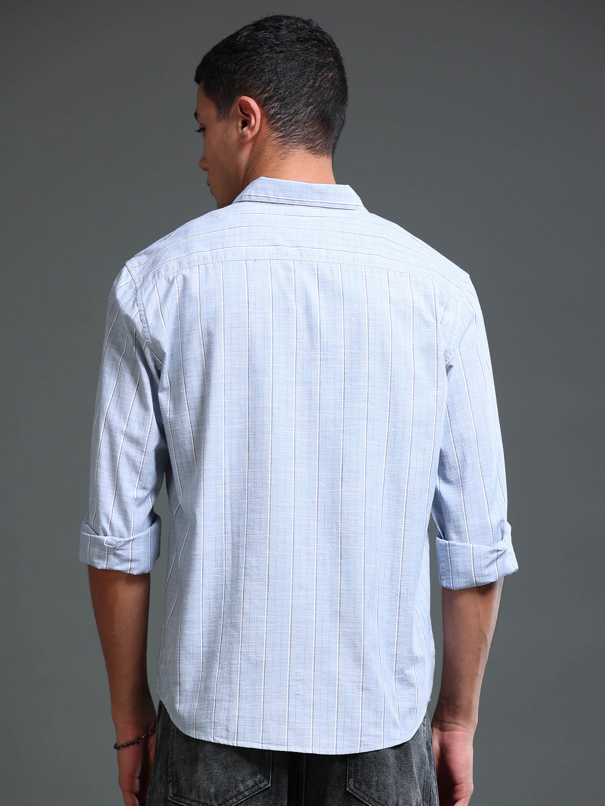 Men's Oxford Stripes Blue Shirt