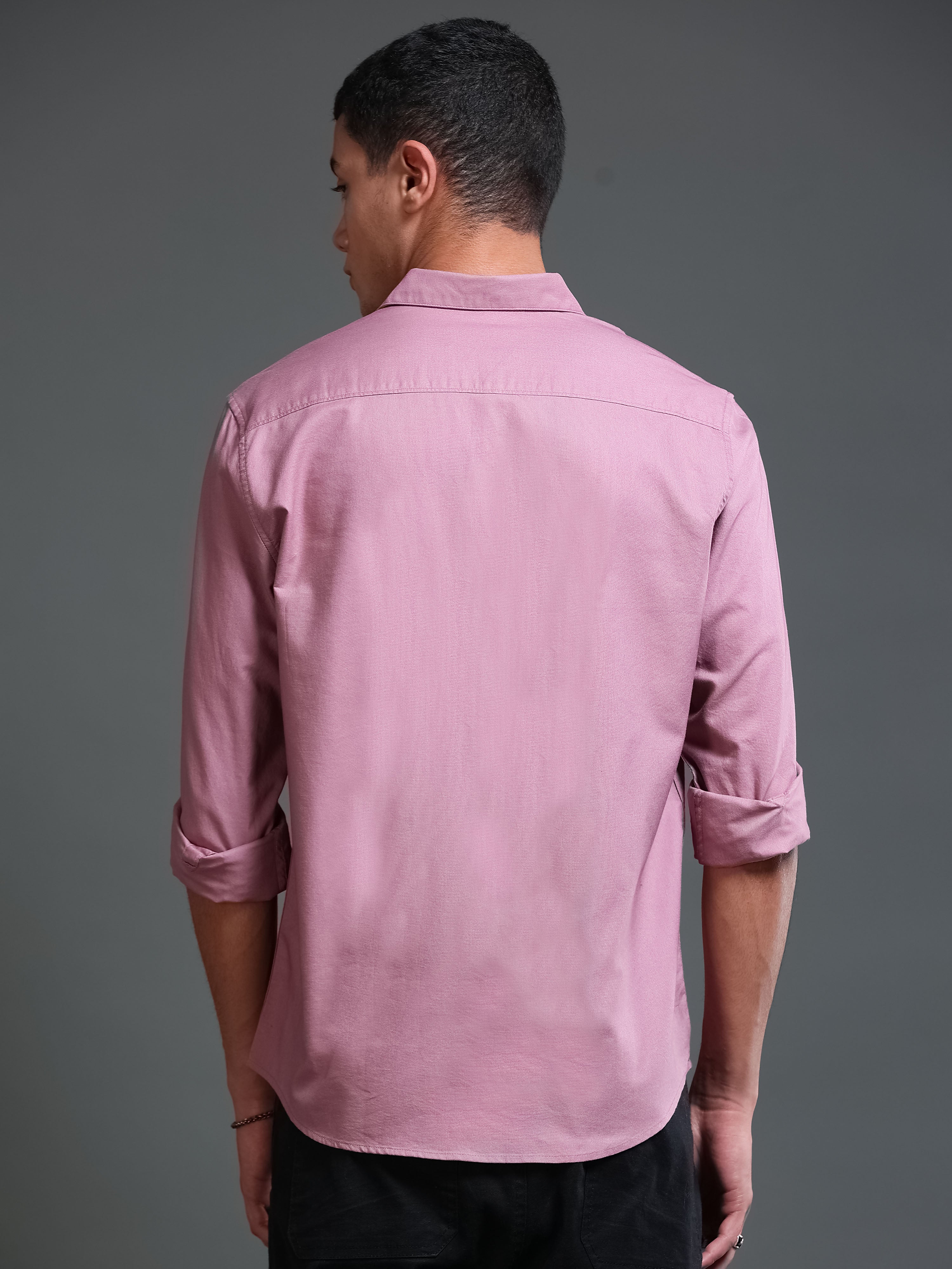 Men Premium Mauve Oxford Solid